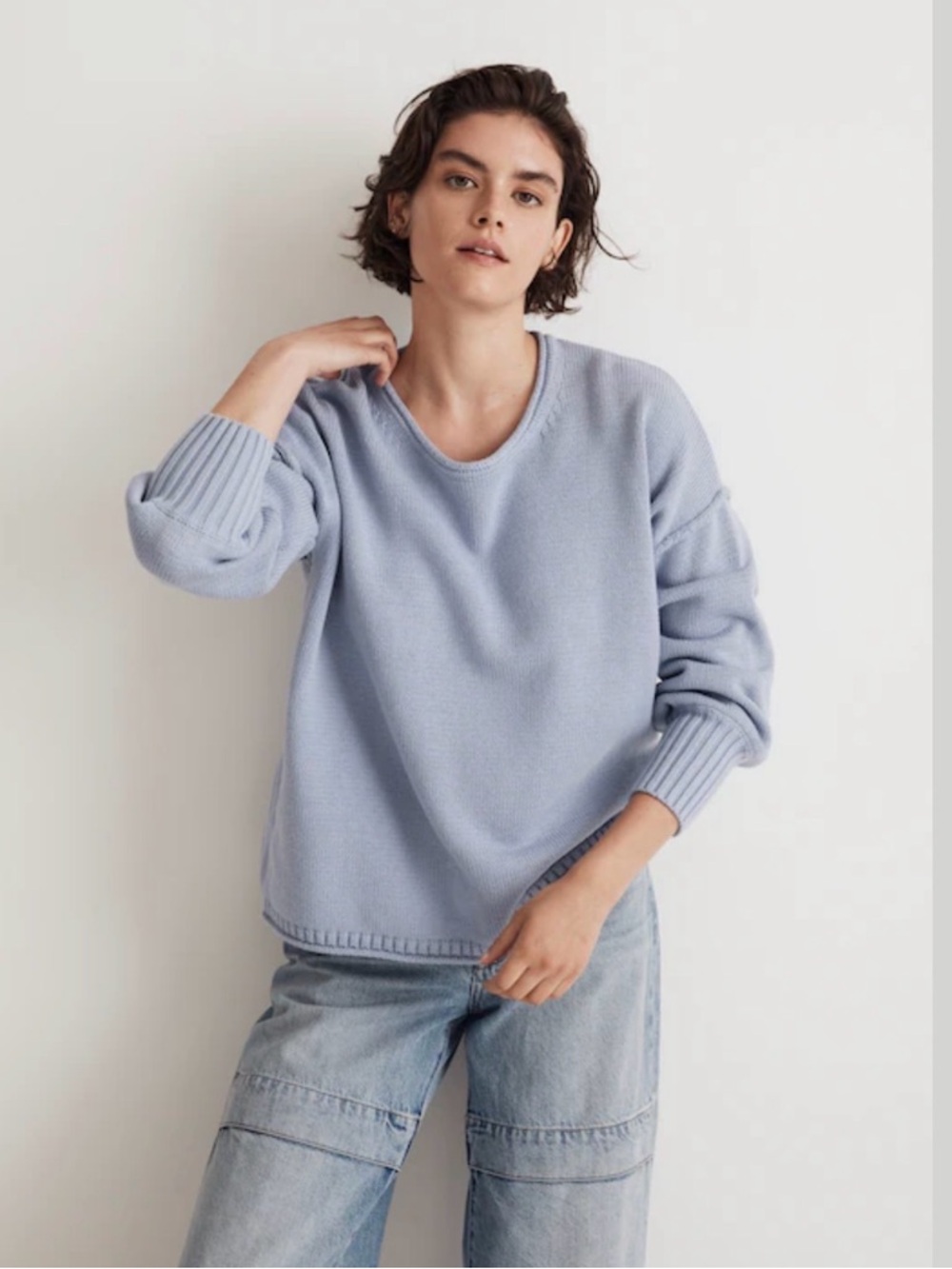 Madewell Conway Cotton Sweater Craft Blue